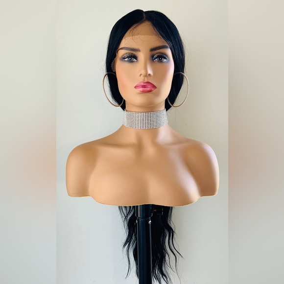 Long Black Loose Wave Premium Fiber Lace Front Wig for Daily Wear/Cosplay/Events - Picture 5 of 12